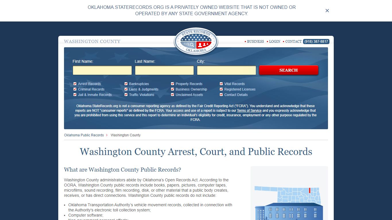 Washington County Arrest, Court, and Public Records